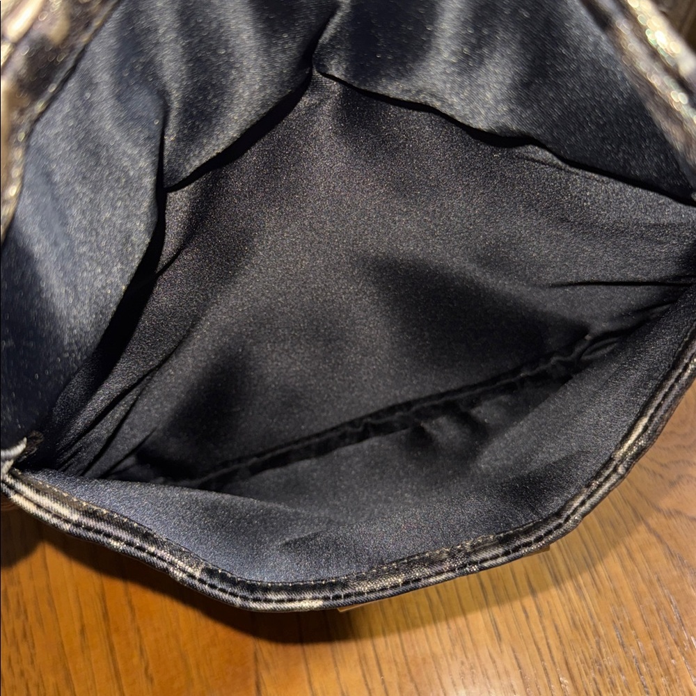 Coach Kristin Plaid Signature Embroidered Metallic Lurex Expandable Tote - Picture 15 of 16